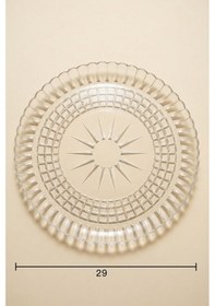 Resim Selen Concept Güneş Model Büyük Boy El Yapımı Cam Tatlı Ve Sunum Tabağı 2'li Set Şeffaf 