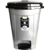 Resim Polytime Pedallı Basmalı İç Kovalı Ofis, Banyo, Mutfak Plastik Çöp Kutusu Kovası - 22 Litre - Gri - 42x30x30 Cm. 