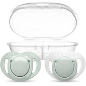 Resim Mamajoo Sterilizasyon & Saklama Kutulu Powder Green Desenli İkili Ortodontik Emzik 12 Ay+ 