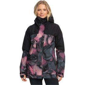 Resim Roxy Gore-tex Glade Printed Kadın Siyah Snowboard Ceketi 