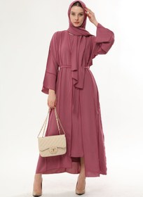 Resim Günlük Ayrobin Kimono Takım RK0022 AYROBIN M - 4 Parça Set (İçlik, Kimono, Kemer, Şal Dahil) - Siyah / S 