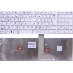 Resim Toshiba Uyumlu Satellite C55-A-10T, C55-A-10U, C55-A-111 Klavye Beyaz Beyaz - Çerçeveli 