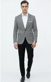 Resim Plus Scorpion Erkek Blazer Ceket - İtalyan Kesim Slim Fit, Dirsek Yamalı Modern Tasarım 