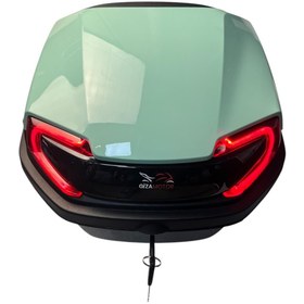 Resim GİZA MOTOR Işıklı- Sırt Dayamalı Motosiklet Arka Çanta 33 Lt Kapasite Metalik(Parlak) Açık Yeşil 