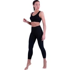 Resim Secret Moda Neopren Polimer Kumaş Anında Etkili Sauna Tayt Siyah 