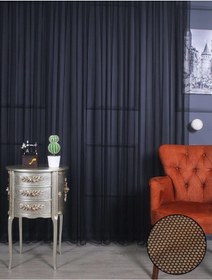 Resim Hilal Petek Zemin Grek Ölçünüze Özel Dikim Tül Perde Siyah 