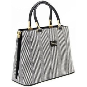 Resim Silver Polo Sp924 Kadın El Çantası Hasır Siyah Beyaz-siyah 