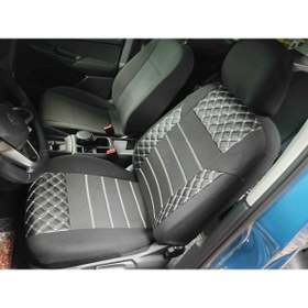 Resim KNB Yeni Caddy Koltuk Kılıfı Tutya Siyah Beyaz Nakışlı 2019 Yılı Ve Sonrası 