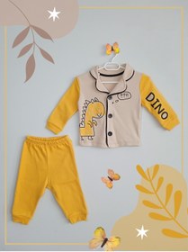 Resim Baby Lina Anne Ve Bebek Ürünleri Bebek Pijama Takımı Dino Baskılı Alt-üst Set 