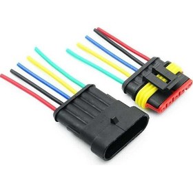 Resim Kablolu 5-pin Su Geçirmez Konnektör Takımı-4982 