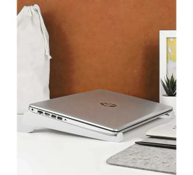 Resim Bk Gift Taşınabilir Ahşap Beyaz Notebook Laptop Standı 