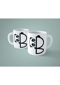 Resim B Harfi Panda Alfabe Baskılı Kupa Bardak 