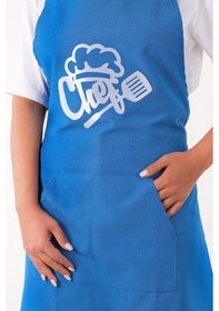 Resim Unisex Master Chef Kanguru Model Mutfak Önlüğü Mavi 