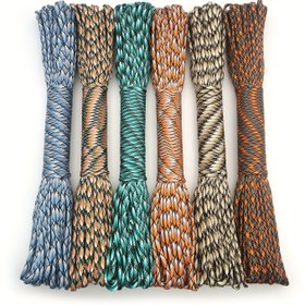 Resim 16.4 Ayak/5 Metre Uzunluğunda, 4mm/0.157 İnç Çapta Kamo Dış Mekan 7 Nükleuslu Halat, Giysi Çarpmaları, Dokuma Bilezikler ve Kamp Çadırları İçin Uygun. 