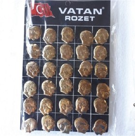 Resim Atatürk Yaka Rozeti 1.5 Cm X 1.5 Cm Sarı Metal 30 Adetli Paket 