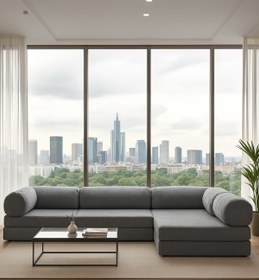 Resim Modamed Night Köşe Açılır Kanepe Yatak Olabilen Rahatlama , Köşe L Takımı, Üçlü Kanepe, Aktivite Koltuk Gri 