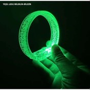 Resim Yeşil Led Işıklı Baskı Yapılabilen Pilli Bileklik Bilezik 