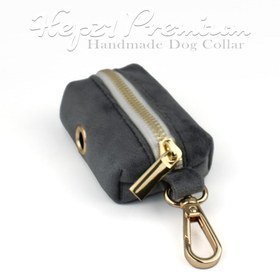 Resim Dog Collar Named Dark Gray Velvet Collar 284246 - Bag / L 