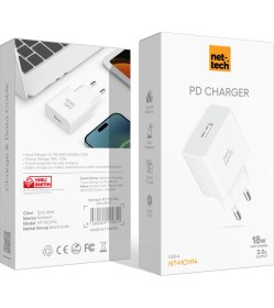 Resim Nettech NT-HCH14 18W 3000 Mah Şarj Aleti Hızlışarj Adaptörü 