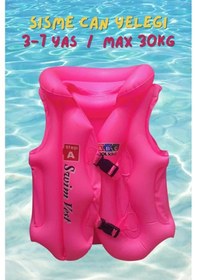 Resim Abc Desen Pembe Çocuklar İçin Havuz Deniz Can Yeleği Pembe 