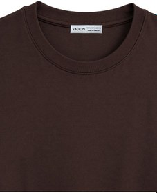 Resim Vadon 1009 Kadın Pamuklu Regular Fit Bisiklet Yaka Yumuşak Dokulu Kısa Kollu Basic T-shirt Kahverengi 