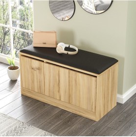 Resim Yurudesign More Puflu Ayakkabılık 3 Kapaklı Dolap 90cm Keçe Mr2-ke 
