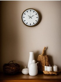 Resim 36 Cm Kahverengi Dekoratif Şık Duvar Saati Açık 