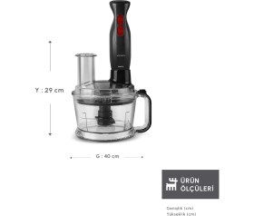 Resim Pro Multimax 6 In 1 Çok Amaçlı Mutfak Robotu ve Blender Seti Siyah 