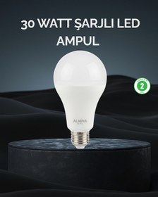 Resim Şarjlı Led Ampul 30 Watt Nrzsnt - 58 Soğuk Beyaz 