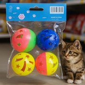 Resim 4'lü Çıngıraklı Top Kedi Oyuncağı 