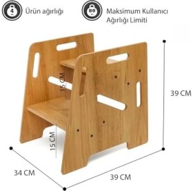Resim Teknocan Minera Çocuk/yetişkin Ahşap Basamak, Yükseltici, Tabure 