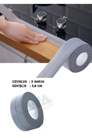 Resim TATA CRAFT GRİ PVC SIZDIRMAZLIK BANTI BANYO KÜVET KAVABO KLOZET KENARI 3MTX3,8CM 