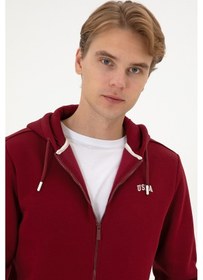 Resim U.S. Polo Assn. Erkek Regular Fit Bordo Şardonlu Örme Hırka 50313755-VR014 