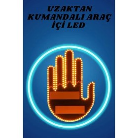 Resim Marsilyan Pilli LED Işık Araç Camı Için Uzaktan Kumandalı El Simgesi 