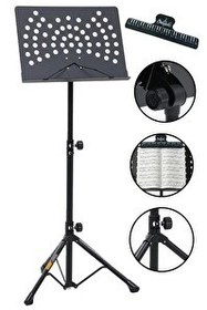 Resim Lastvoice NT-109 PRO Şef Tipi Büyük Boy Yüksek Kaliteli Nota Sehpası Standı Seti 