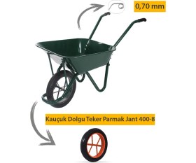 Resim Kanat Adalı Afrika Kauçuk Dolgu Teker Parmak Jant Demonte El Arabası 0.70 mm Sac 