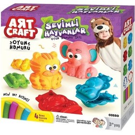 Resim 3d Hayvanlar Oyun Hamur Seti 200 Gr. - Oyun Hamuru Seti - Hamur Setleri - Hamur Kalıpları Renkli 