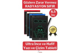 Resim Qasul Dijital Çocuk Yazı Çizim Tableti LCD 8.5 Inc Ekranlı ve Bilgisayar Kalemli Eğitici Çocuk Çizim Tableti 