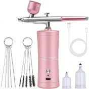 Resim Taşınabilir Airbrush Kiti - 0.3mm Uçlu, Şarj Edilebilir Lityum Pil, USB Güçlü, Boyama, Dövme, Tırnak Sanatı ve Model Renkli için İdeal, Sanatsal Airbrushleme | Modern Airbrush Tasarımı | Dayanıklı Airbrush Tabancası, Airbrush Malzemeleri 