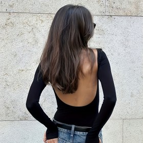 Resim Kadınlar için Seksi Arkasız Tulum - Kare Yaka, Yuvarlanabilir Siyah/Beyaz/Bej/Lacivert Mavi/Kırmızı Renklerde Şık Parti, Günlük ve Resmi Giysiler - Makinede yıkanabilir, İlkbahar/Yaz/Sonbahar İçin Benzersiz Arka Açık Dizayn Rahat & Stil sahibi Şık Katılım Bodisi, Çik Kare Boyunluğu Ve Belden Büzgülü Fit Zarif Vücut Takısı, Şık Şeffaf Body 