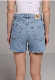 Resim Colin's Regular Fit Yüksel Bel Düz Kadın Light İndigo Denim Jean Şort 