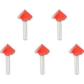 Resim 5x Cnc Gravür V Groove Bit 3D Bit Yönlendirici Oyma Kesici Aracı 90 Derece 6MMX22MM (Yurt Dışından) 