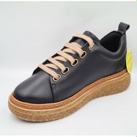 Resim Mammamia D25ka-120 Siyah Hakiki Deri Kadın Günlük Casual Sneaker Ayakkabı Siyah 