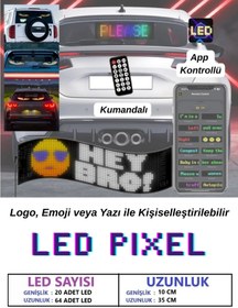 Resim howear Pixel Led Kumandalı Dijital Dinamik Led Kişiselleştirilebilir Kayan Yazı Ev Ofis Araç Uyumlu Led 
