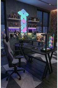 Resim XMAX 140X70 CM NEXAR Oyuncu Masası - Siyah MDF Bilgisayar ve Gaming Masa 