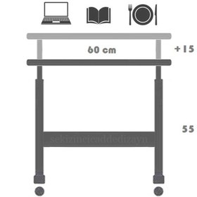 Resim RENA YÜKSEKLİK AYARLI LAPTOP SEHPASI, ATLANTİK ÇAM, 60X40 