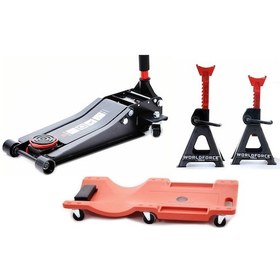 Resim Worldforce 3 Ton Kriko. 3 Ton Sehpa Seti. Araç Altı Yatma Tahtası 