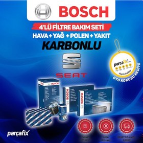 Resim Seat Leon 1.6 Bosch 4'Lü Filtre Bakım Seti 2005-2011 Karbonlu 