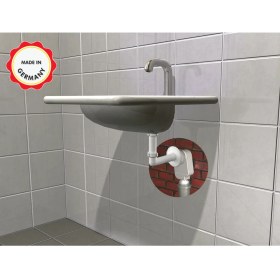 Resim Dallmer Yer Kazandıran Lavabo Sifonu 300 Ks, Beyaz - Alman Kalitesi Sıva Altı Ankastre Koku Önleyici Giderici Kolay Temizlenir Lavabo Sifonu Gideri 
