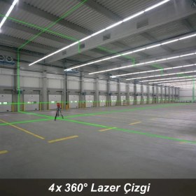 Resim Kobb KBL35GTP Şarjlı 4X360⁰ Otomatik Hizalamalı Yeşil Çapraz Çizgi Lazer Distomat + Uzaktan Kumanda + Tripod 